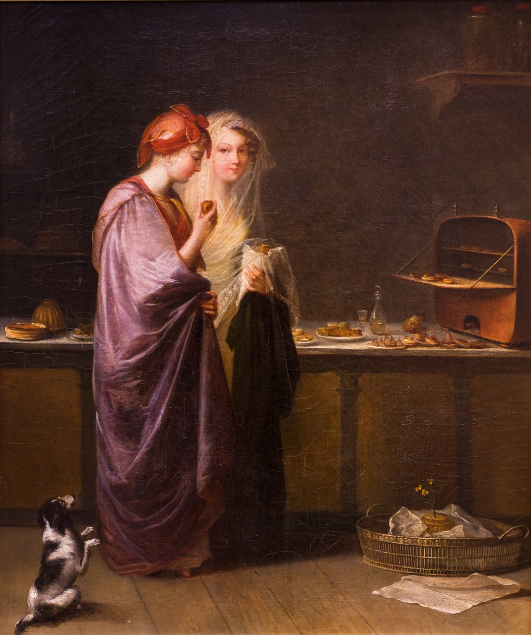 Dvě nádherné ženy,19. století (olej na plátně) od Antoinette Cécile Hortense Haudebourt-Lescot