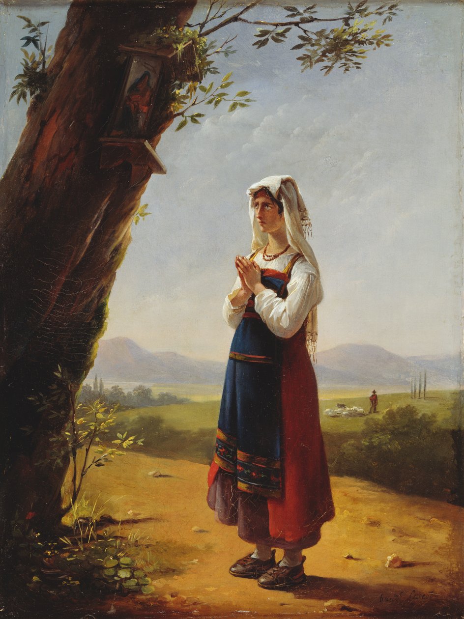 Rolník na římském venkově od Antoinette Cecile Hortense Lescot Haudebourt