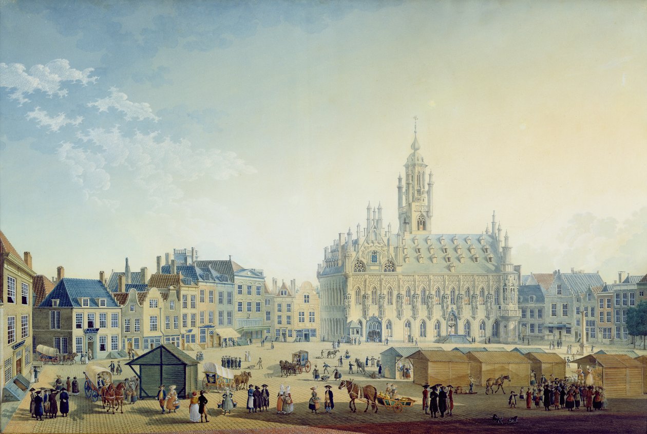 Hlavní náměstí, Middelburg, 1812 od Anton Ignaz Melling