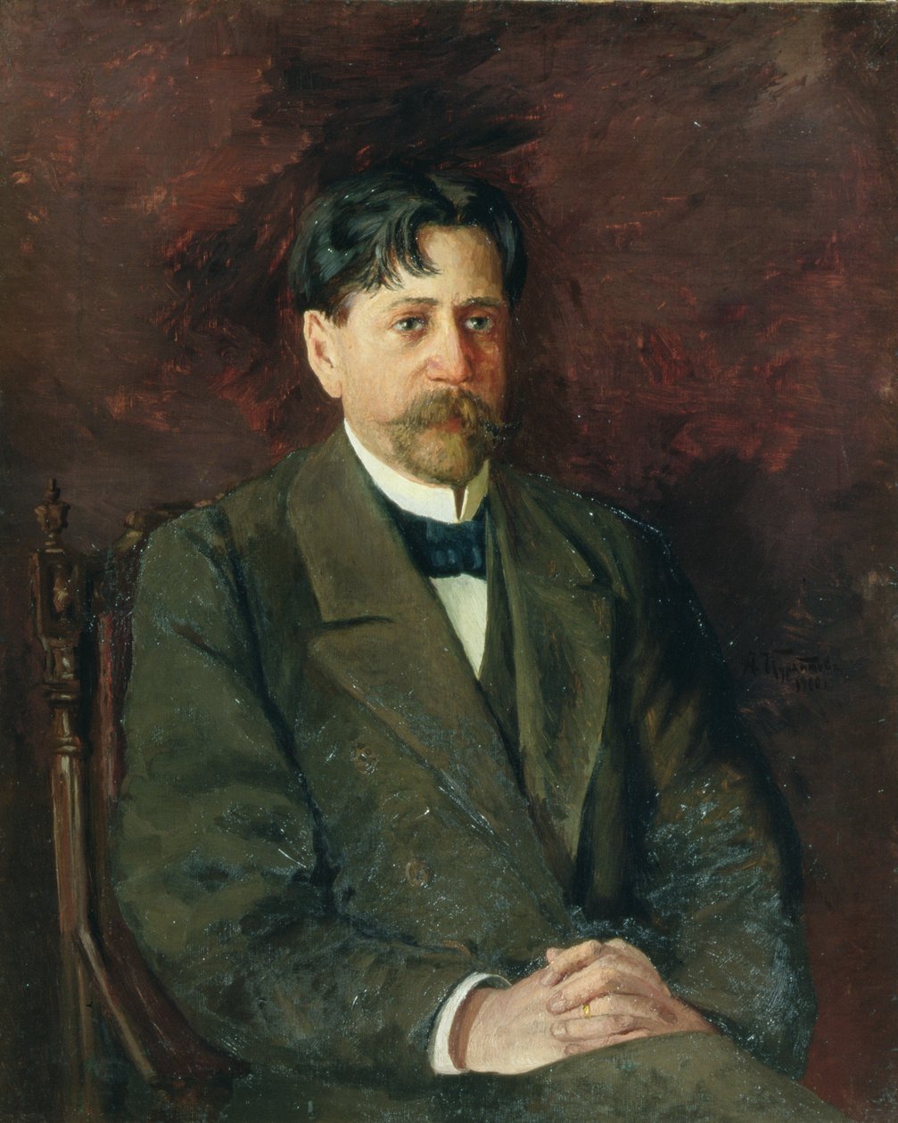 Portrét básníka Innokenty Annensky (1856-1909), 1904-09 od Anton Nikolayevich Kurbatov