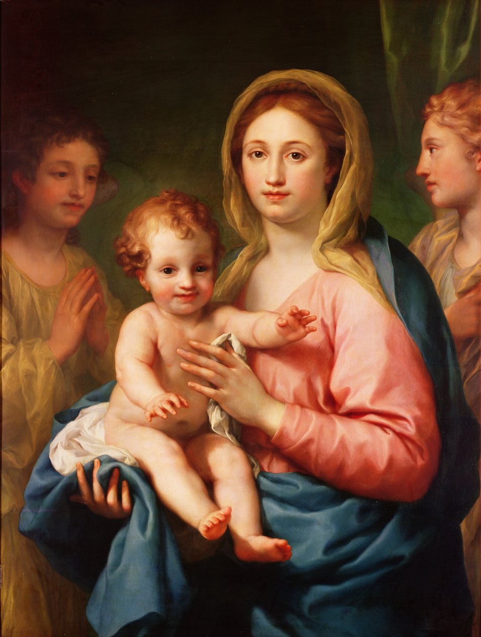 Madona a dítě se dvěma anděly, 1770-73 od Anton Raphael Mengs