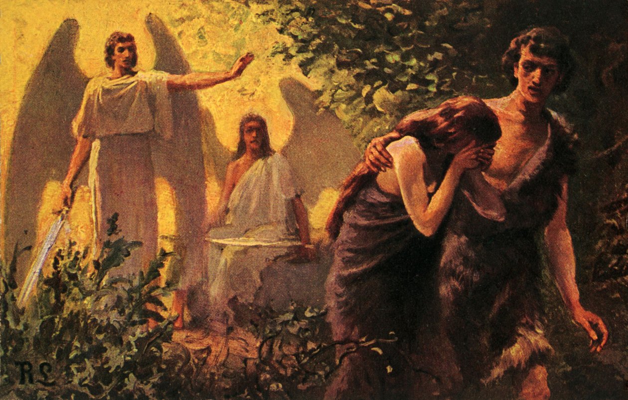 Adam a Eva vyhnaní z rajské zahrady - Bible od Anton Robert Leinweber
