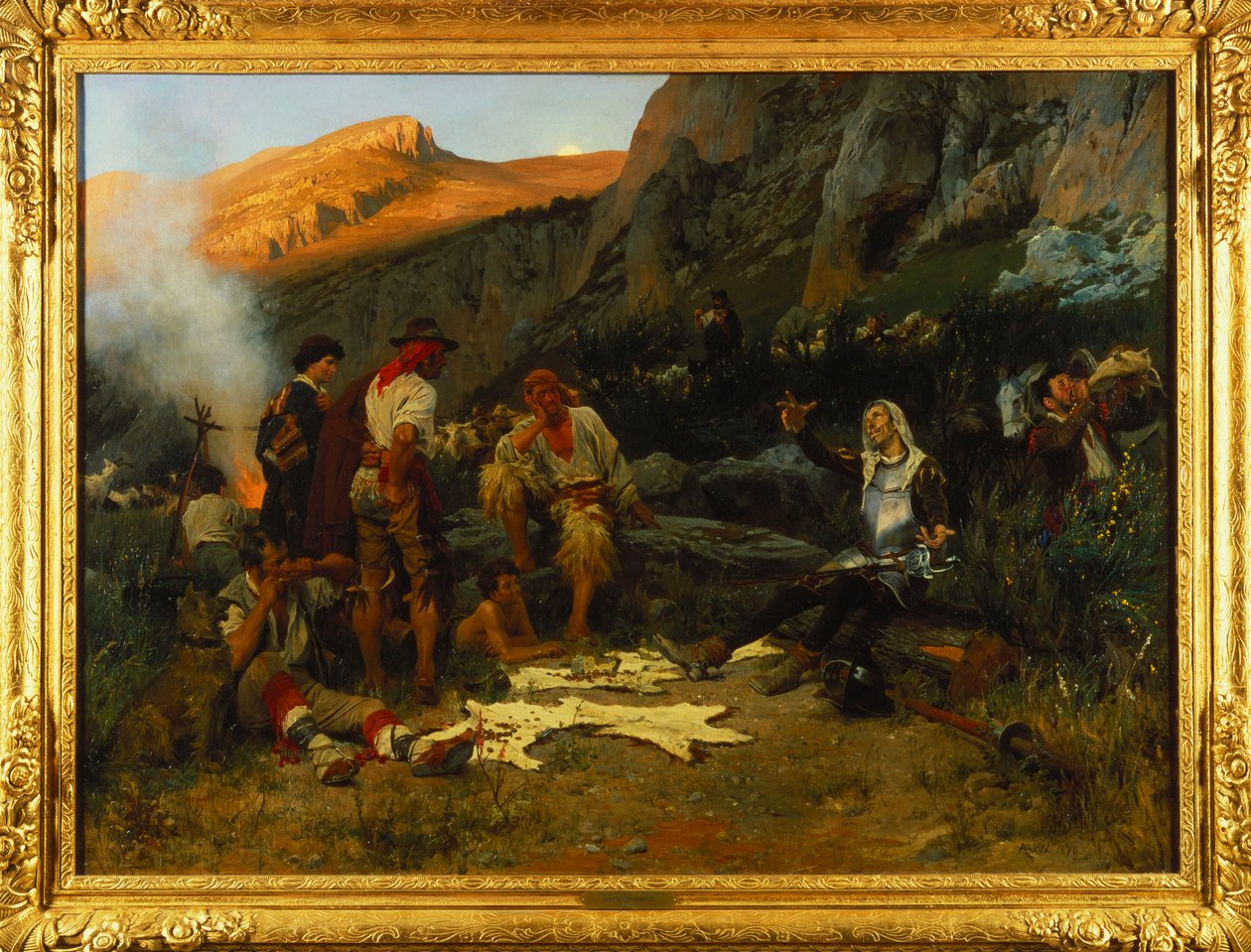 Don Quijote a pastevci koz, 1870 od Anton Alexander von Werner
