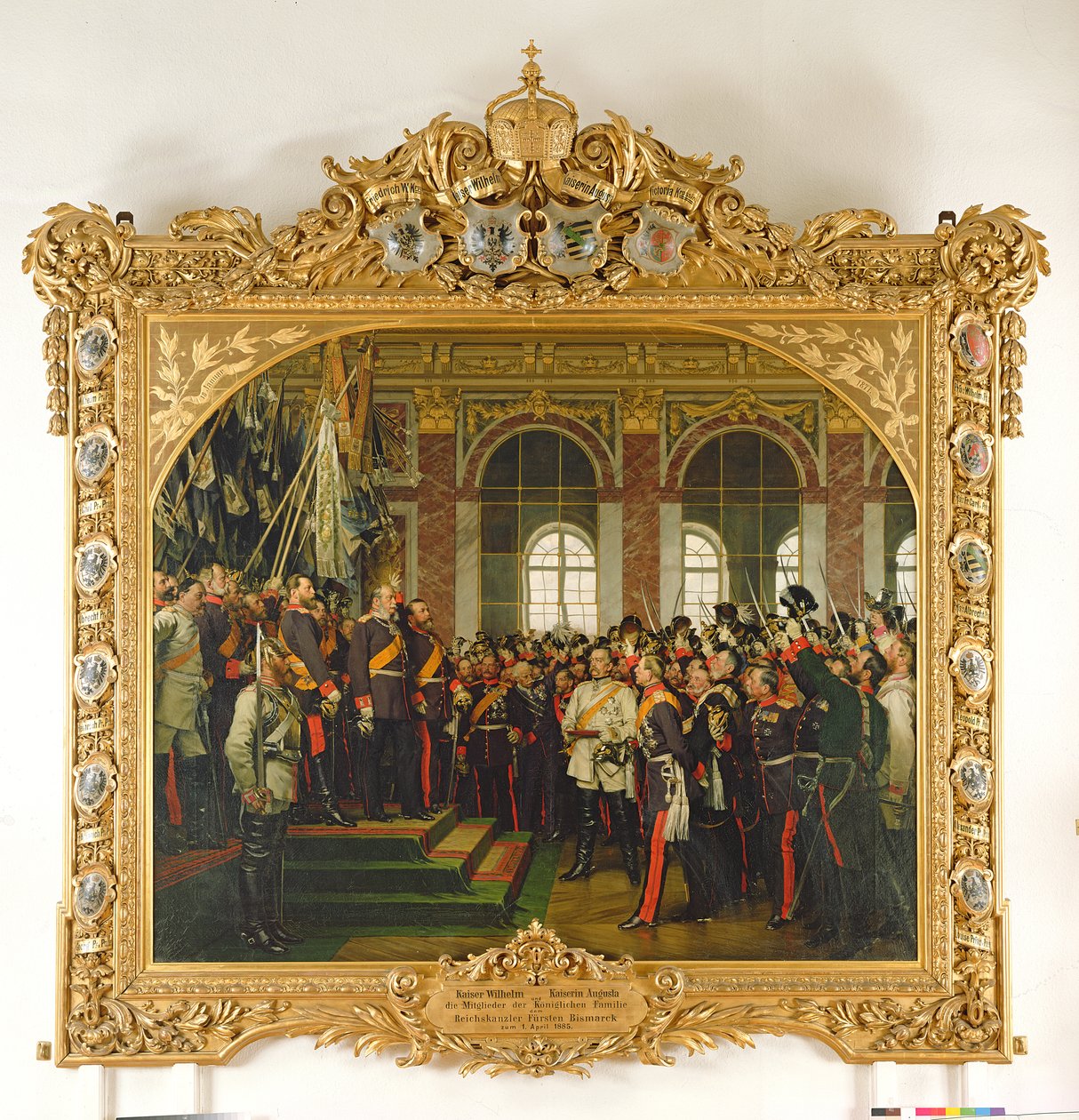 Provolání Viléma císařem nové Německé říše, v Zrcadlové síni ve Versailles dne 18. ledna 1871, malované 1885 (viz také 153620) od Anton Alexander von Werner