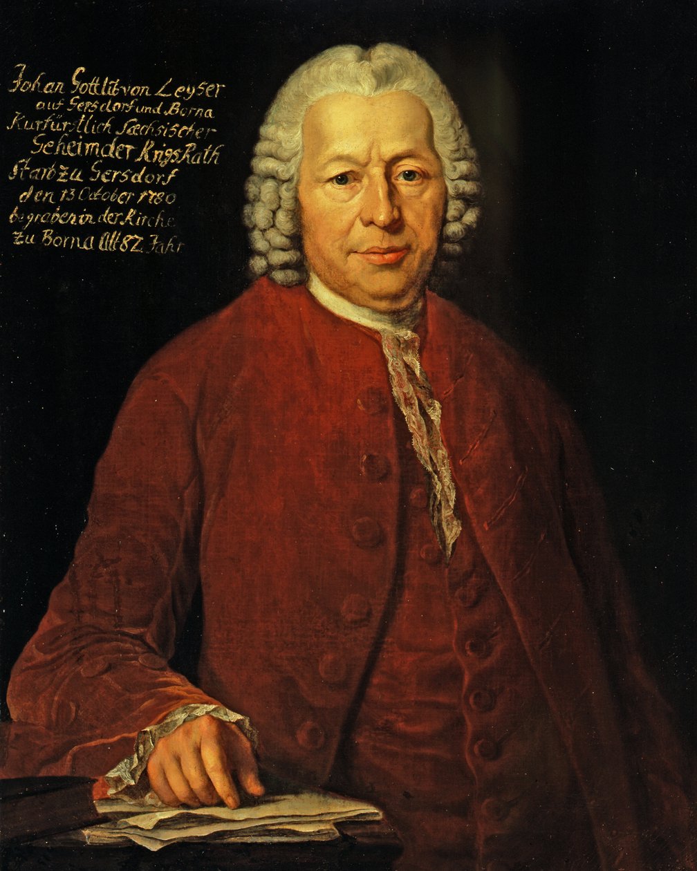 Saský kurfiřtský válečný rada Johann Gottlieb von Leyser (asi 1698-1780) od Anton Graff