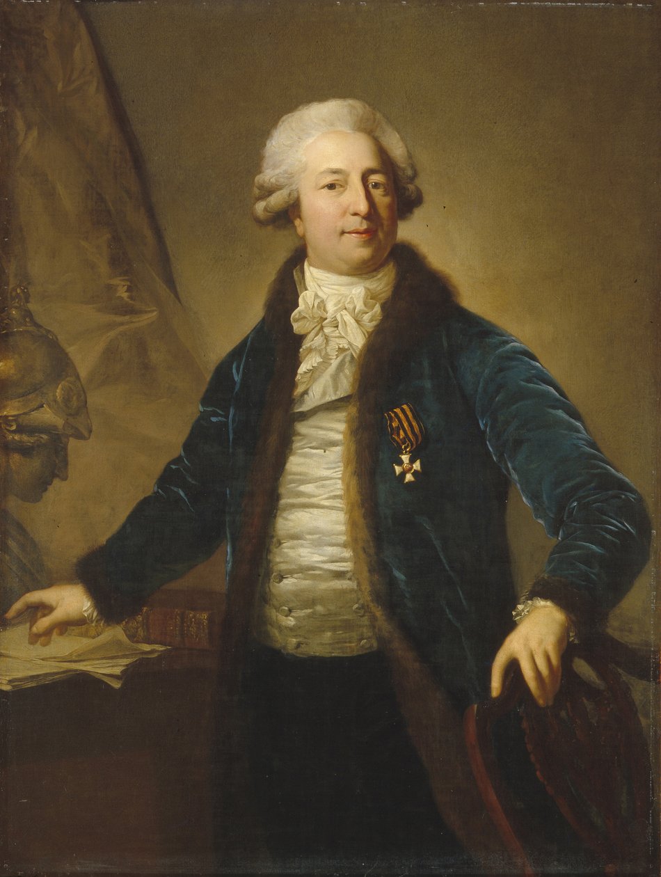 Portrait of Adrian Ivanovich Divů 1749-1814, 1790s od Anton Graff