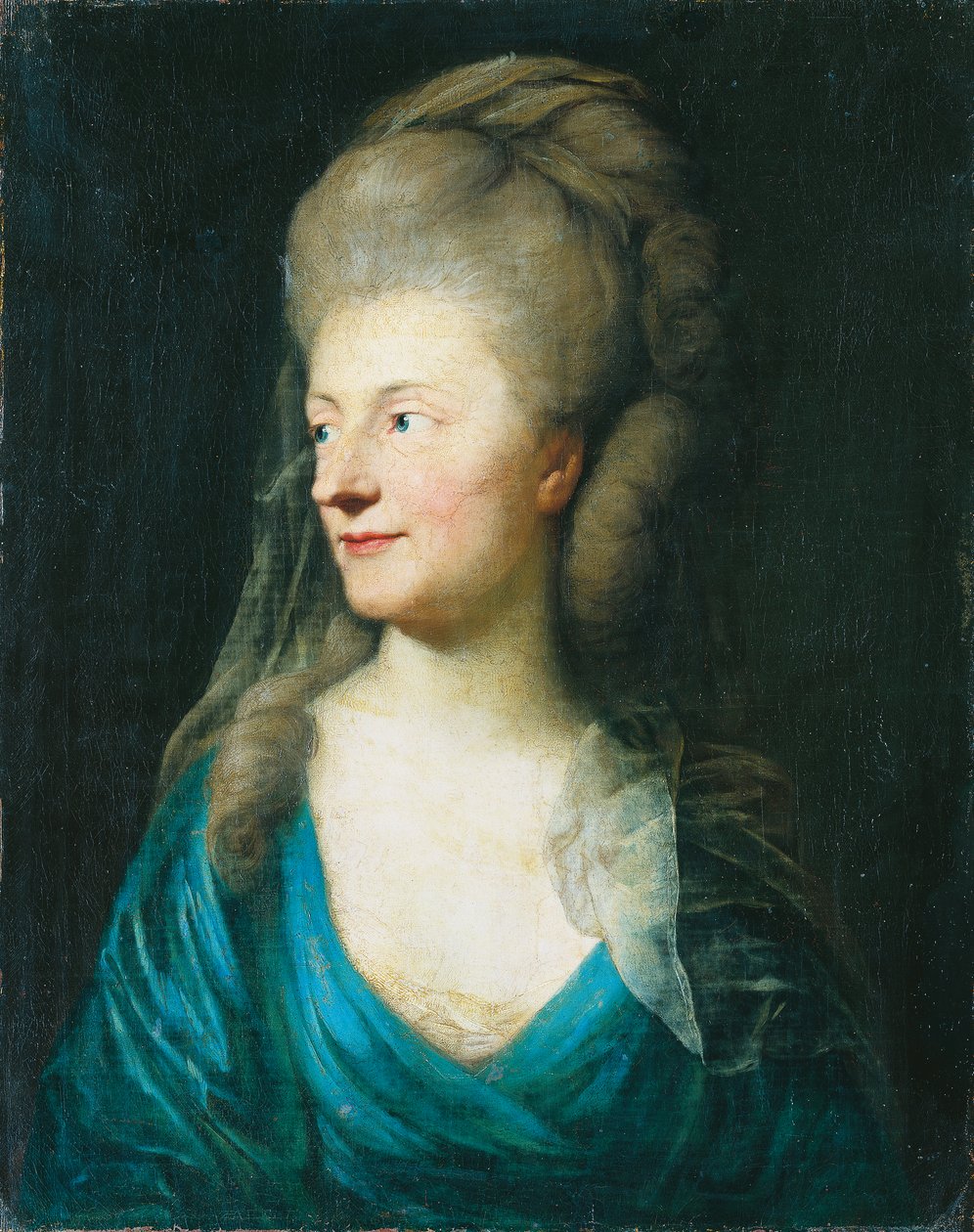 Portrét Johanny Henrietty Louise, hraběnky z Bestucheff-Rumin, rozené von Carlowitz (1717–1787) () od Anton Graff