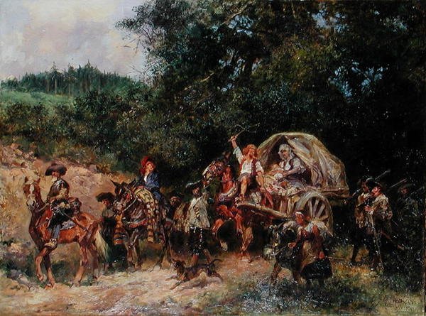 Následovníci tábora, cca 1900 (olej na plátně) od Anton Hoffmann