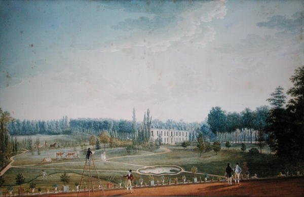 Zámek a park Ris-Orangis, cca 1811 (wc na papíře) od Anton Ignaz Melling