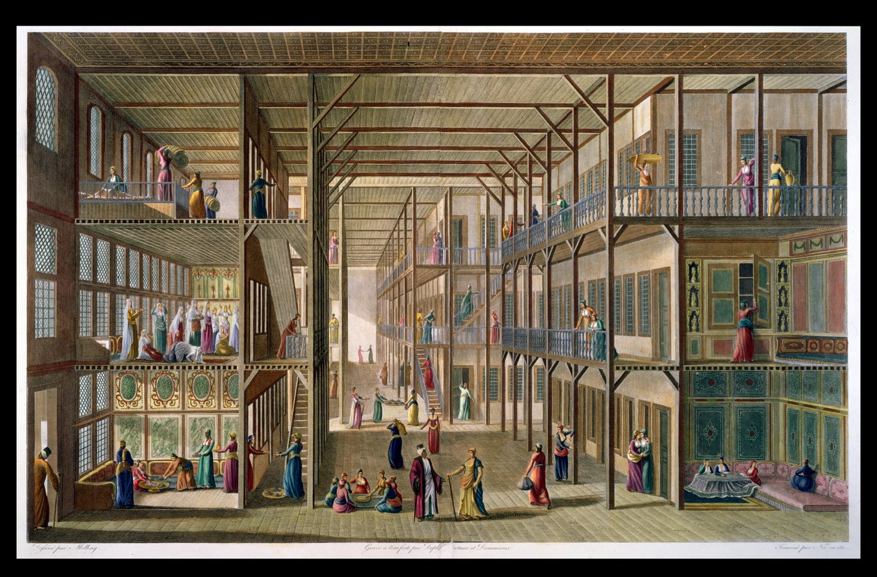 Interiér harému konstantinopolského velmože, vyryl Francois Denis Nee (1732-1817) 1811 od Anton Ignaz Melling