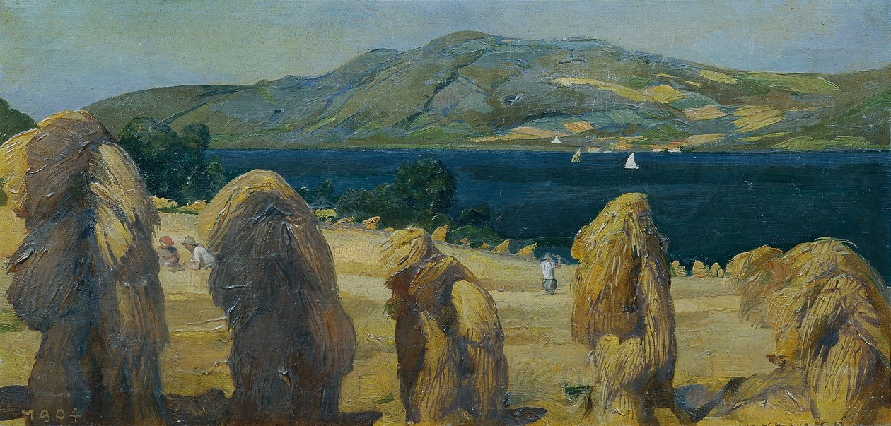 Krajina Attersee s obilnými mandlemi od Anton Josef von Kenner