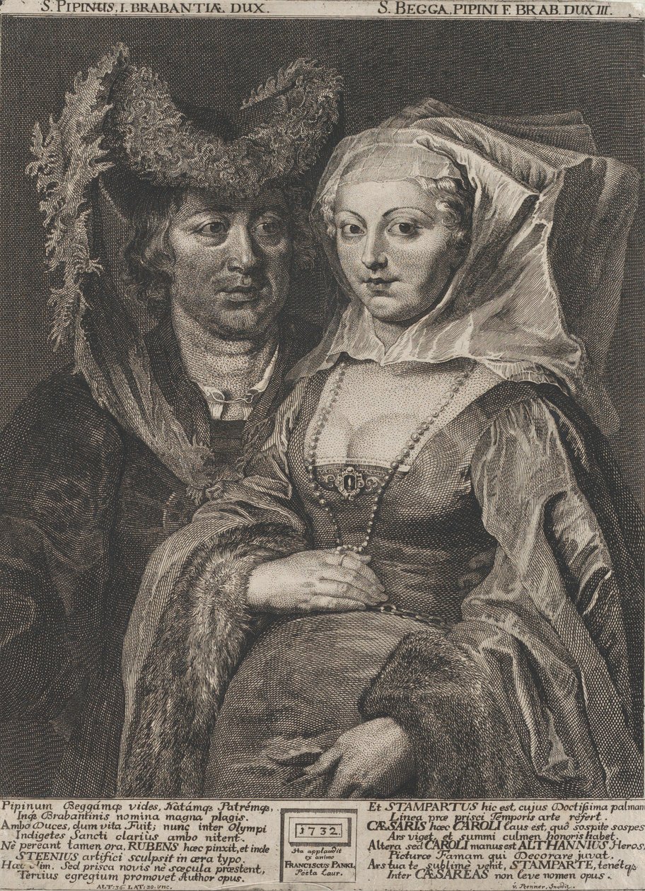 Saint Pepin I a jeho dcera, Saint Begga, 1732. od Anton Joseph von Prenner
