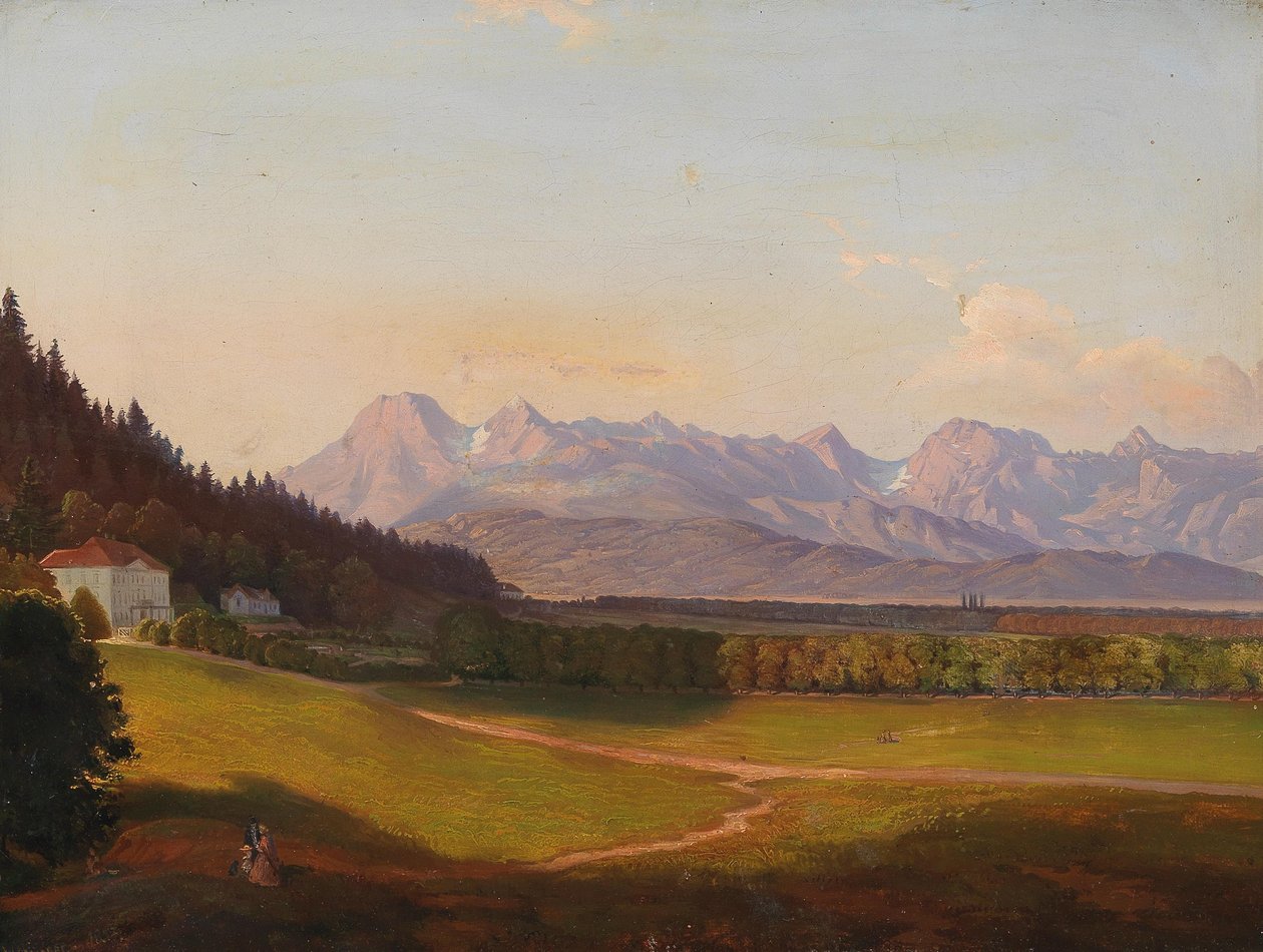 Vila Radetzky a Kamnické Alpy v Krainu od Anton Karinger