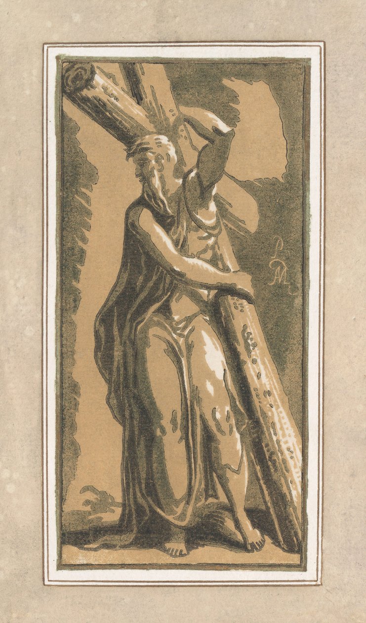 Svatý Ondřej, čelem vpřed, hlava otočená doleva, před rokem 1749. od Anton Maria Zanetti