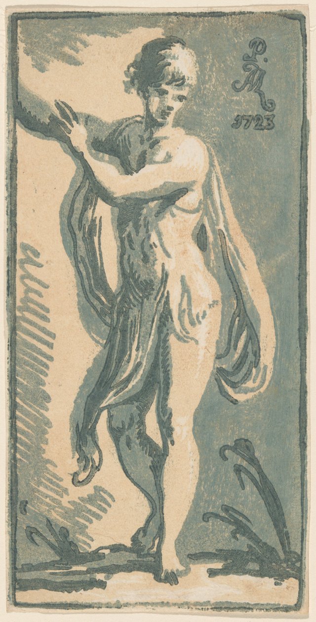 Stálý mladík gestikuloval po své pravici od Anton Maria Zanetti I, after Parmigianino