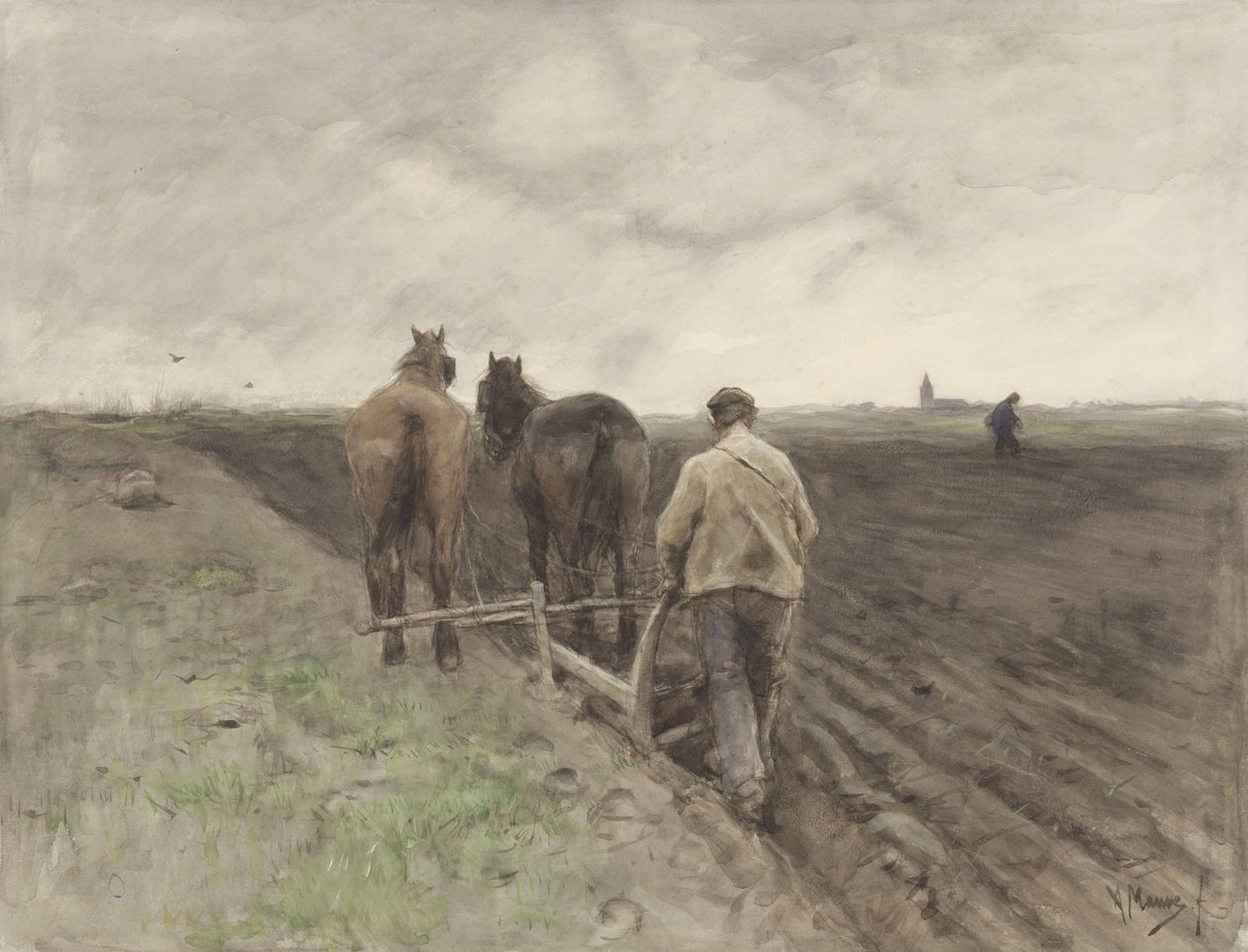 Farmář za pluhem od Anton Mauve