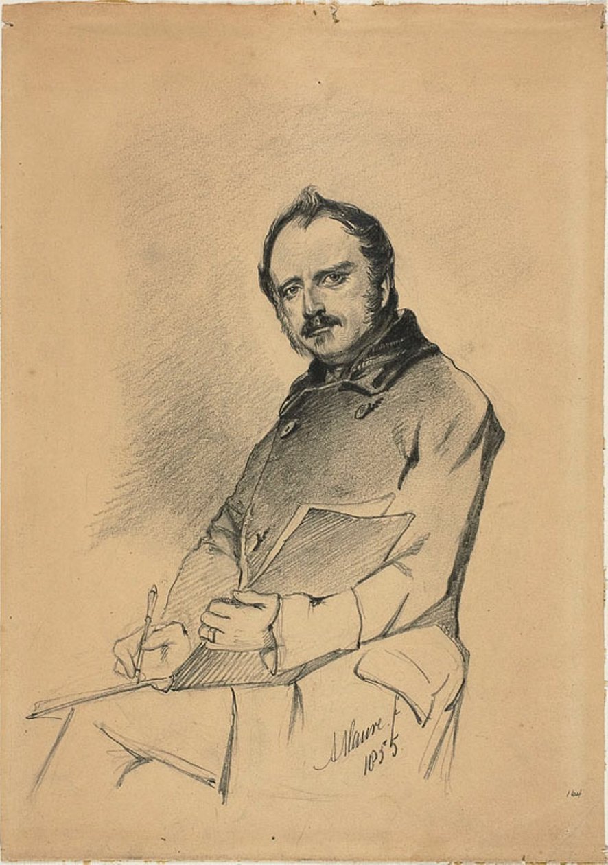 Portrét muže, který píše od Anton Mauve