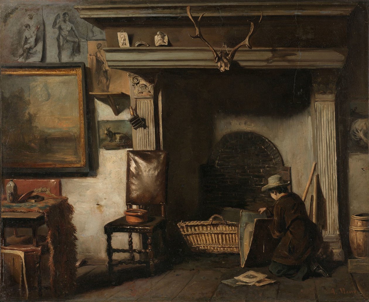 Ateliér haarlemského malíře Pietera Frederika van Os Ateliér haarlemského malíře Pietera Frederika van Os od Anton Mauve