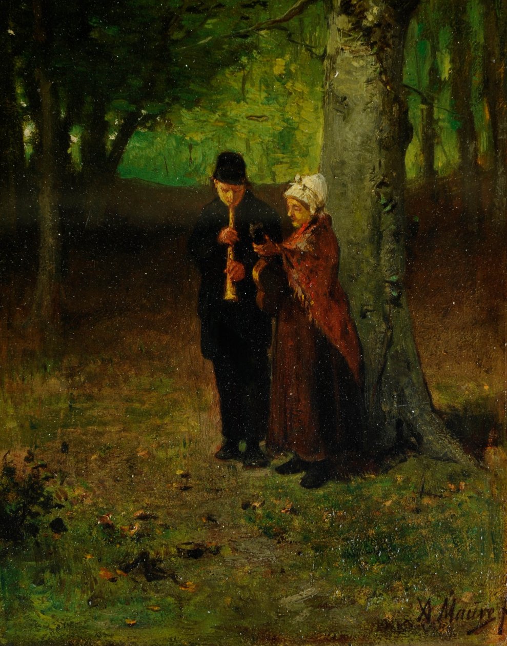 Toulaví hudebníci (olej na dřevě) od Anton Mauve