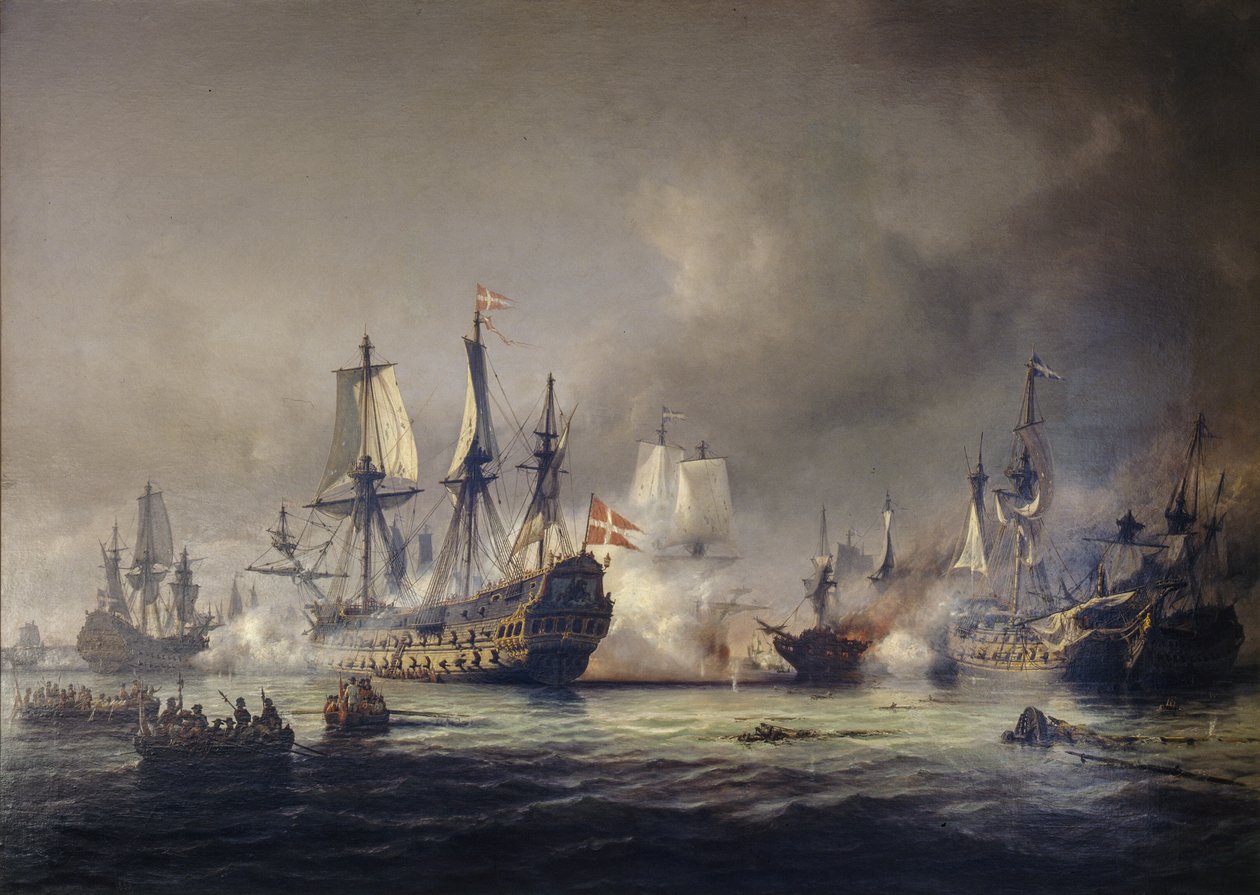 Epizoda námořní bitvy v Køge Bugt 1677 od Anton Melbye