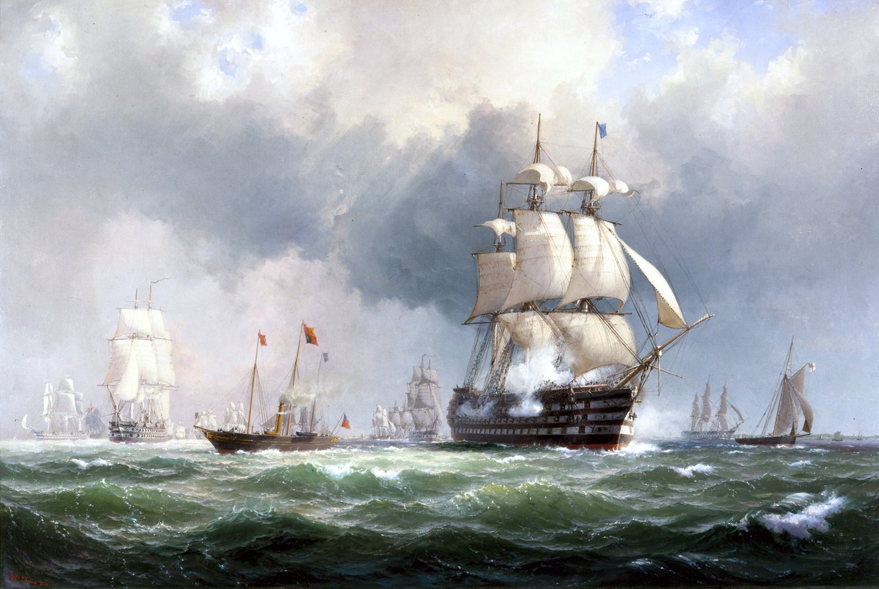 Baltská flotila opouští Spithead, 15. března 1854 od Anton Melbye