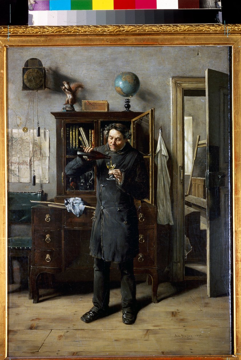 Opilecký učitel - Učitel opilec od Antona Eduarda Mullera (Mueller) (1853-1897) od Anton Muller