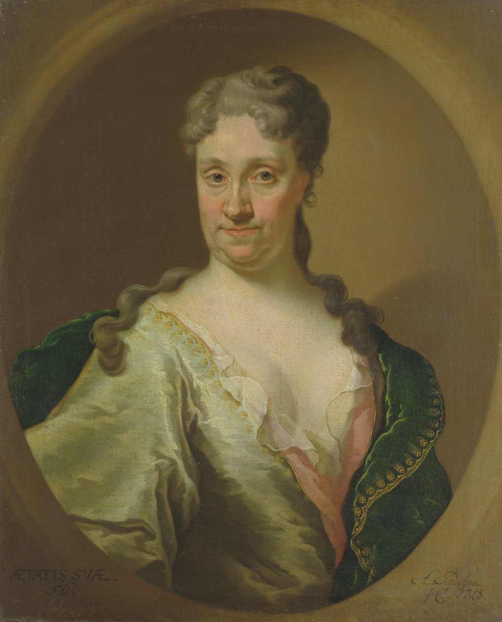 Portrét Barbary Lutken (1664-1740), 1718 (viz také 179058) od Anton Paulsen
