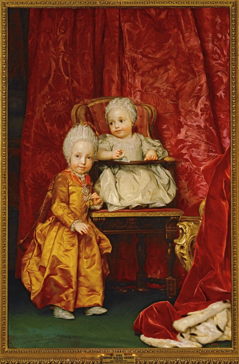 Arcivévoda Ferdinand a arcivévodkyně Marie Anna Rakouská ... (malba na plátně) od Anton Raphael Mengs