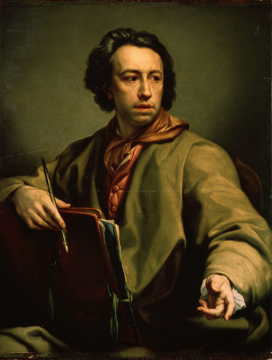 Autoportrét (Autoportrét). Obraz Antona Raphaela Mengse (1728-1779), kolem roku 1775. Olej na dřevě. Německé umění, klasický styl. Muzeum Ermitáž, Petrohrad. od Anton Raphael Mengs