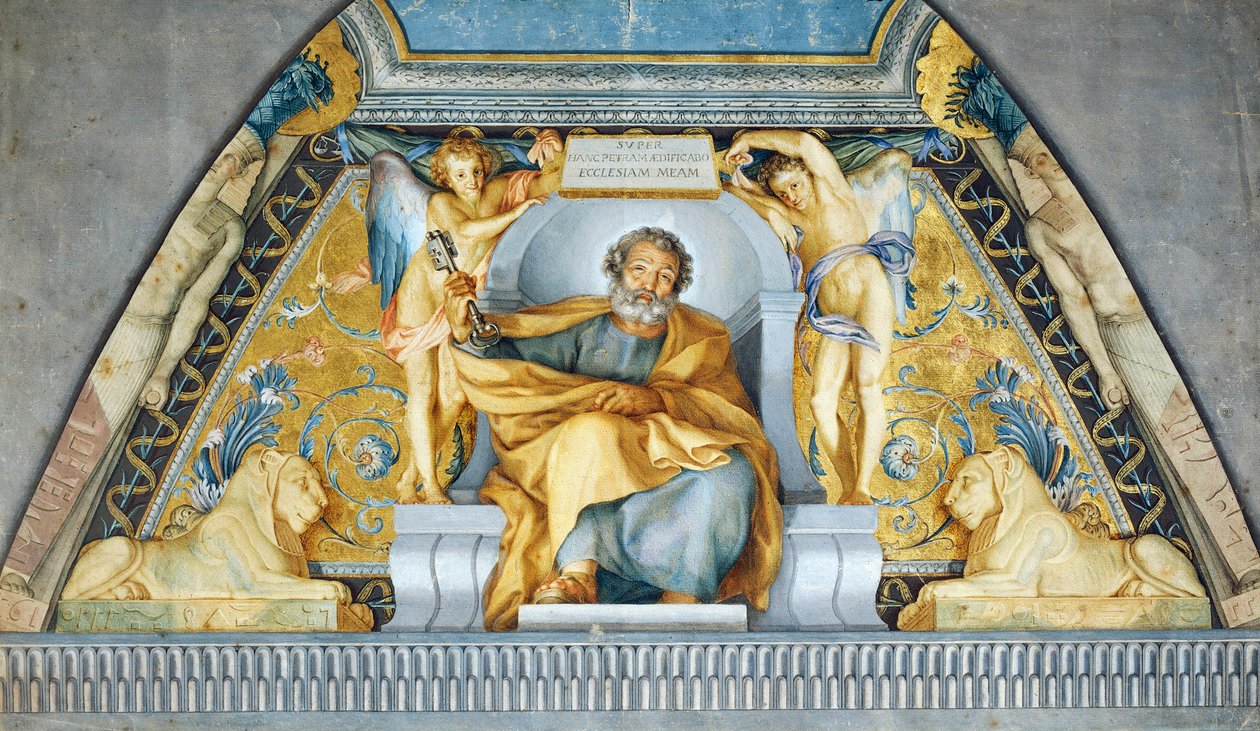 Postava svatého Petra, Anton Raphael Mengs, kombinovaná technika od Anton Raphael Mengs