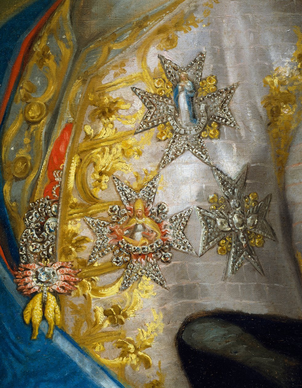 Portrét Dona Luise Antonia Jaime de Bourbon, Anton Raphael Mengs, detail, kolem roku 1774, olej na plátně od Anton Raphael Mengs