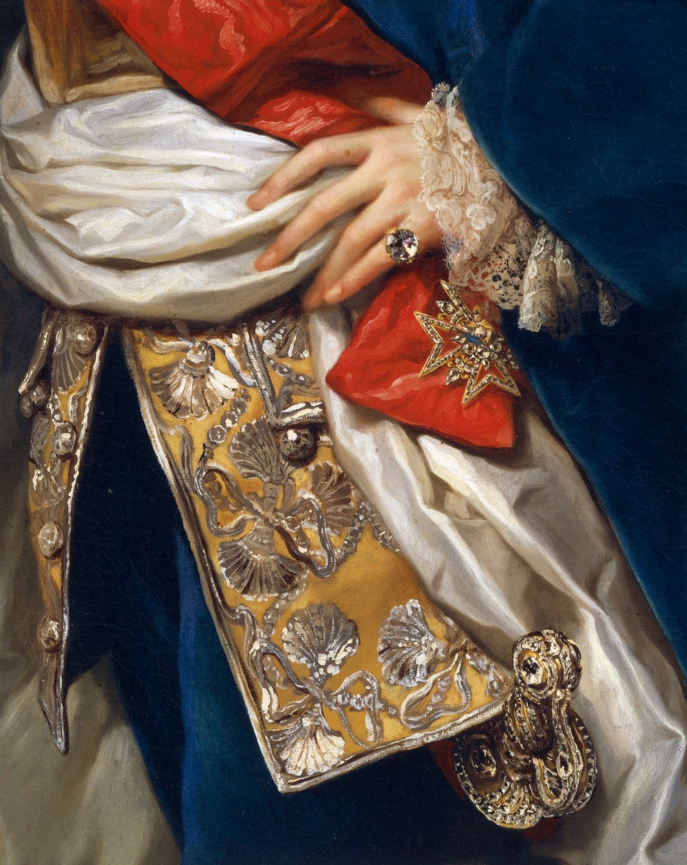 Portrét Ferdinanda IV., od Antona Raphaela Mengse, detail od Anton Raphael Mengs
