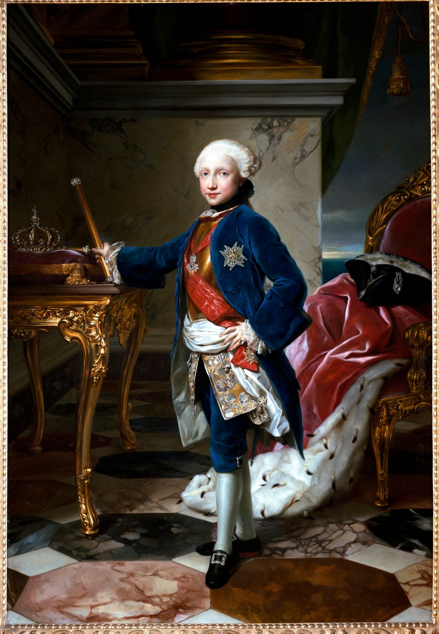 Portrét Ferdinanda I. Bourbonského nebo Ferdinanda IV., krále neapolského, ve věku devíti let od Anton Raphael Mengs