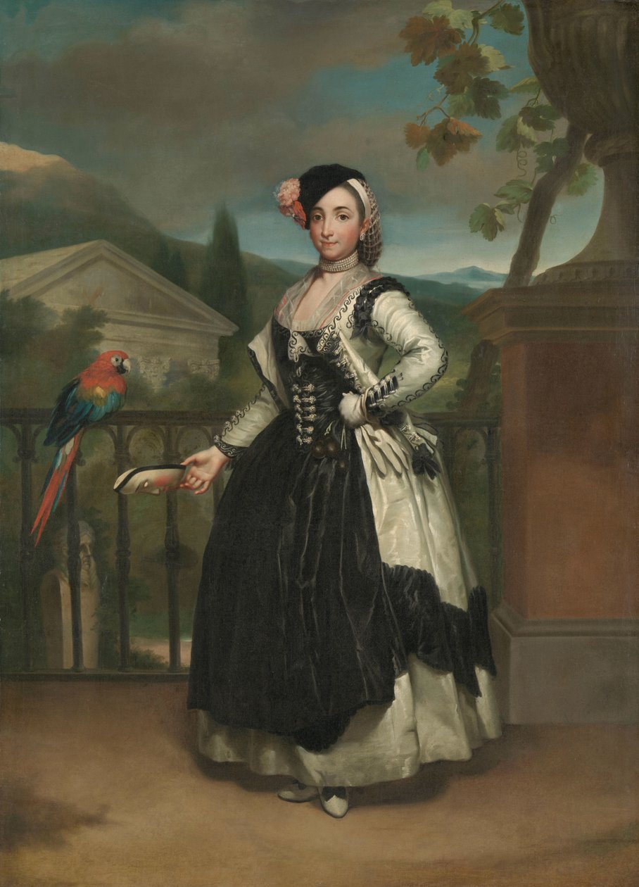 Portrét Isabel Parreño y Arce, Marquesa de Llano Portrét Doña Isabel Parreño Arce Ruiz de Alarcón y Valdes, markýza z Llano od Anton Raphael Mengs