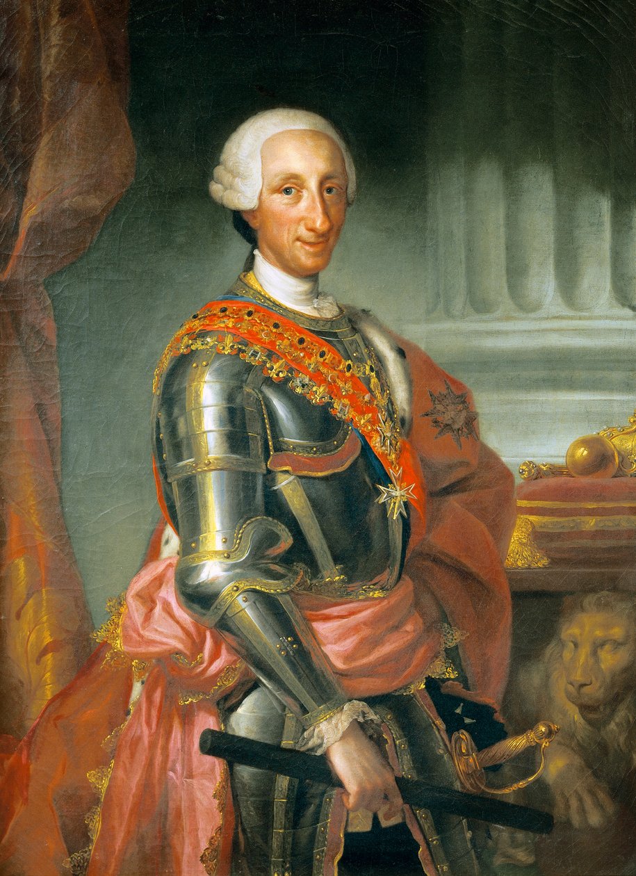 Portrét španělského krále Karla III., Anton Raphael Mengs, kolem roku 1765, olej na plátně od Anton Raphael Mengs