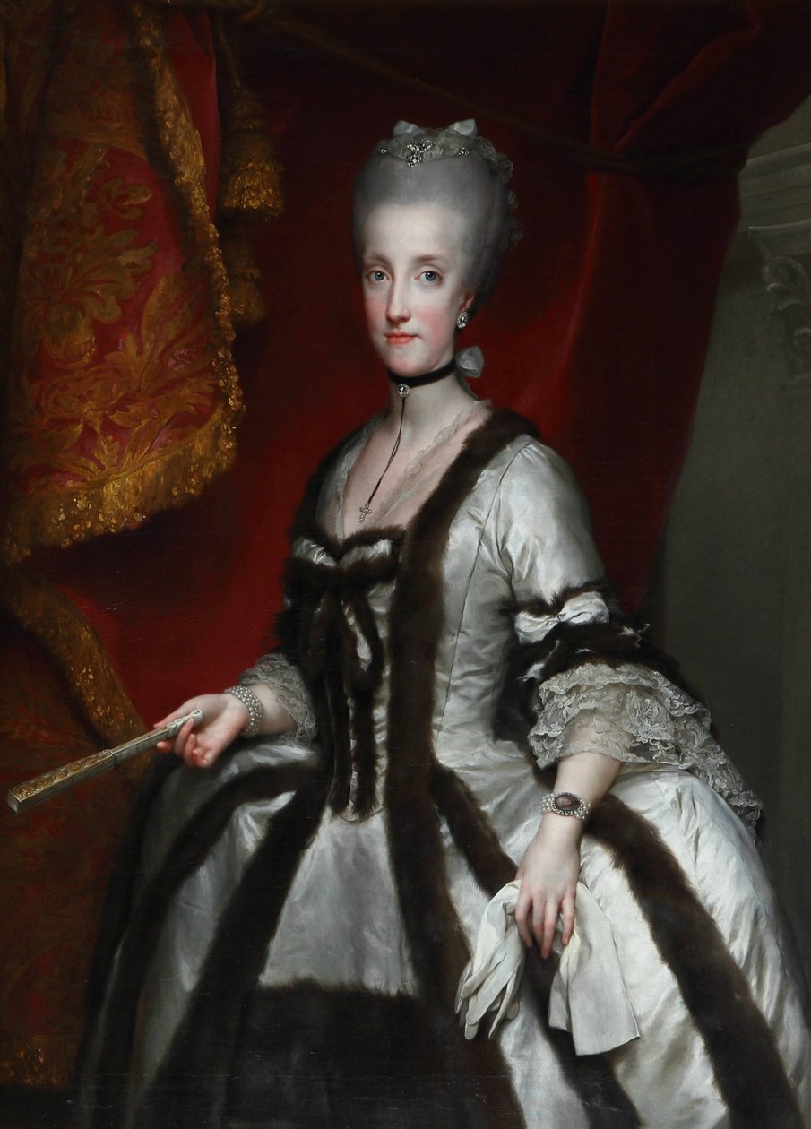 Portrét Marie Karolíny Rakouské od Anton Raphael Mengs