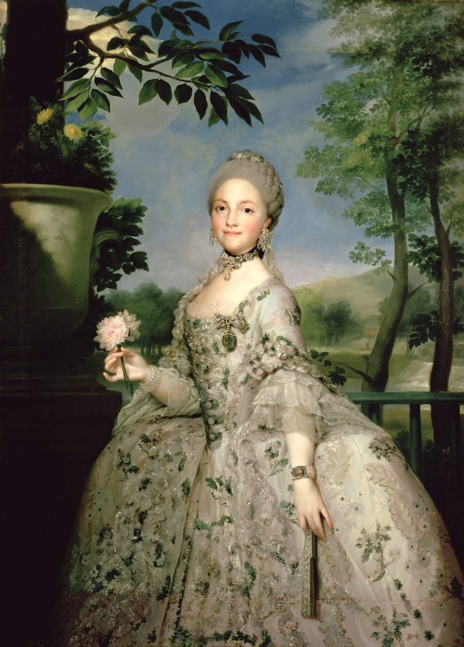 Portrét Marie-Louise Bourbonské (1751-1819) (olej na plátně) od Anton Raphael Mengs