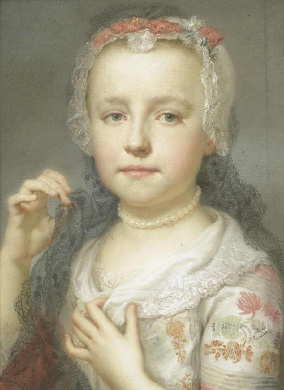 Portrét mladé dívky, možná Julie Carlotta Mengs, sestra umělce, 1742-44 od Anton Raphael Mengs