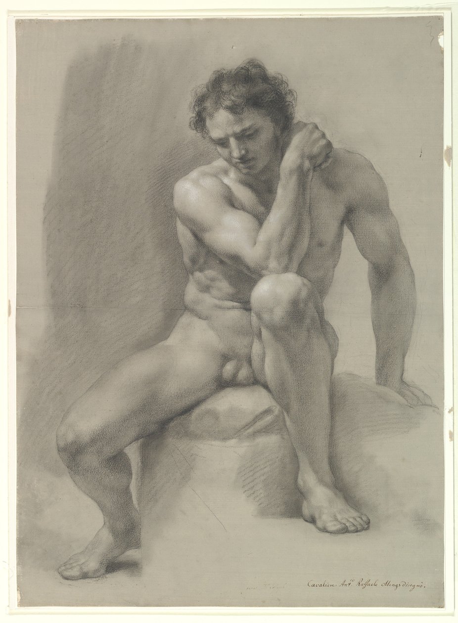 Sedící mužský akt od Anton Raphael Mengs