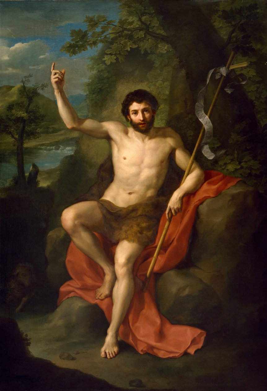 Svatý Jan Křtitel Káže v Divočině od Anton Raphael Mengs