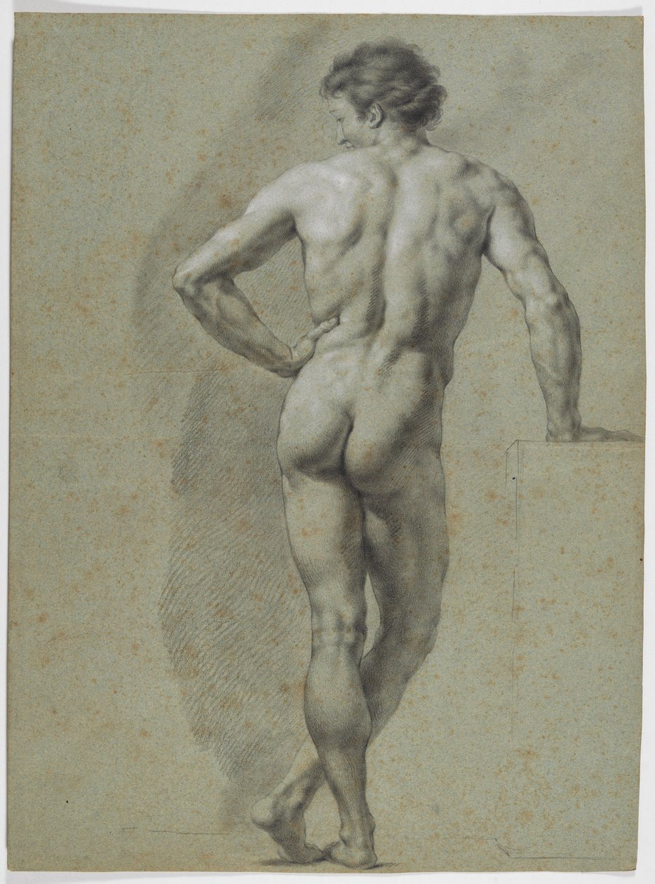 Stojící pozice zezadu, opřená o levou ruku od Anton Raphael Mengs