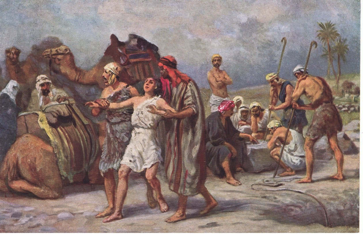 Josepha prodali jeho bratři z Hulbertova Story of the Bible vydaného The John Winston Company, 1932 od Anton Robert Leinweber