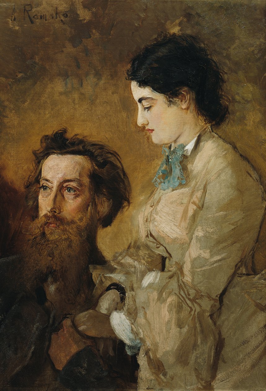 Sochař Reinhold Begas s manželkou Margarethe od Anton Romako