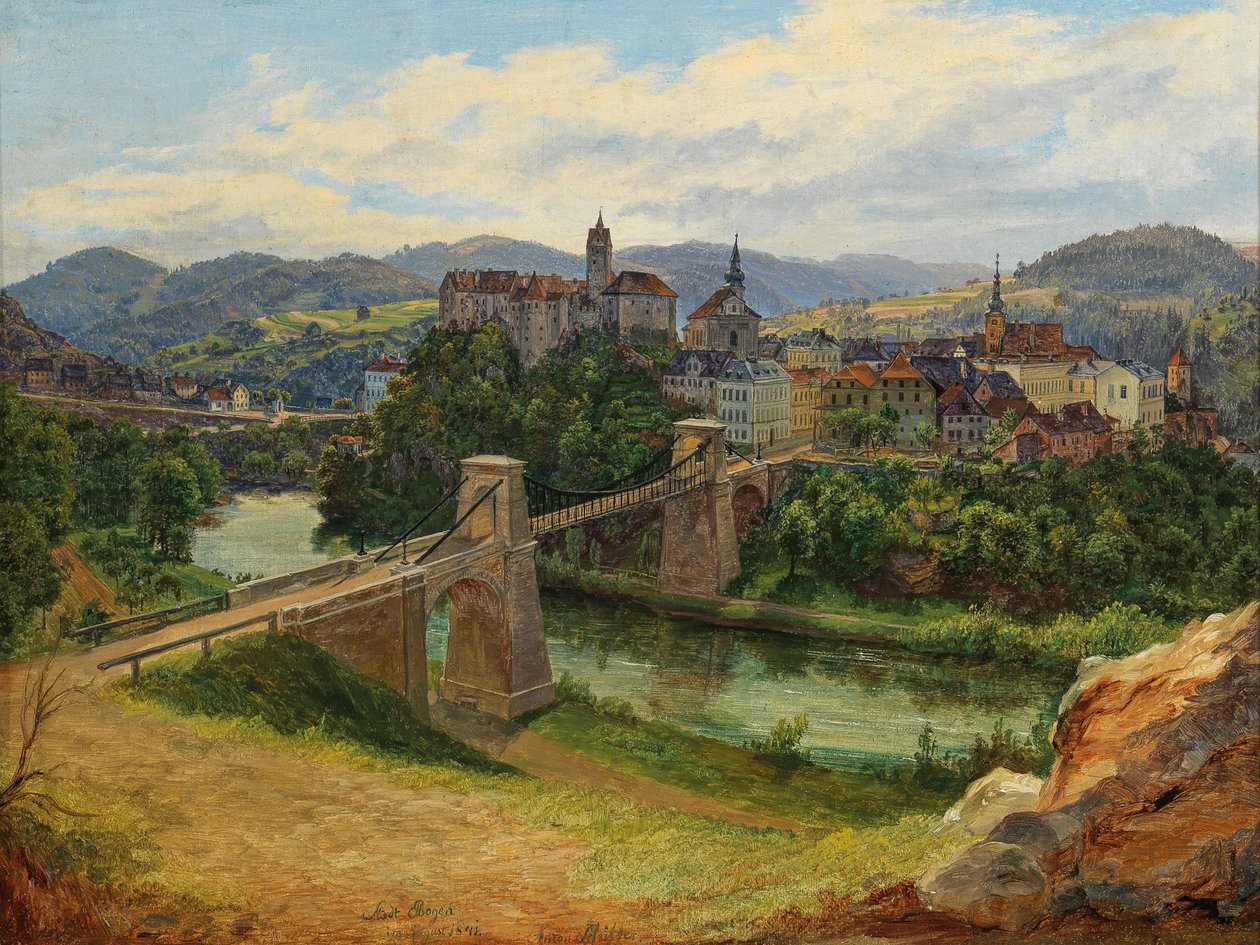 Pohled na město Loket v České republice (Elbogen an der Eger) od Anton Schiffer