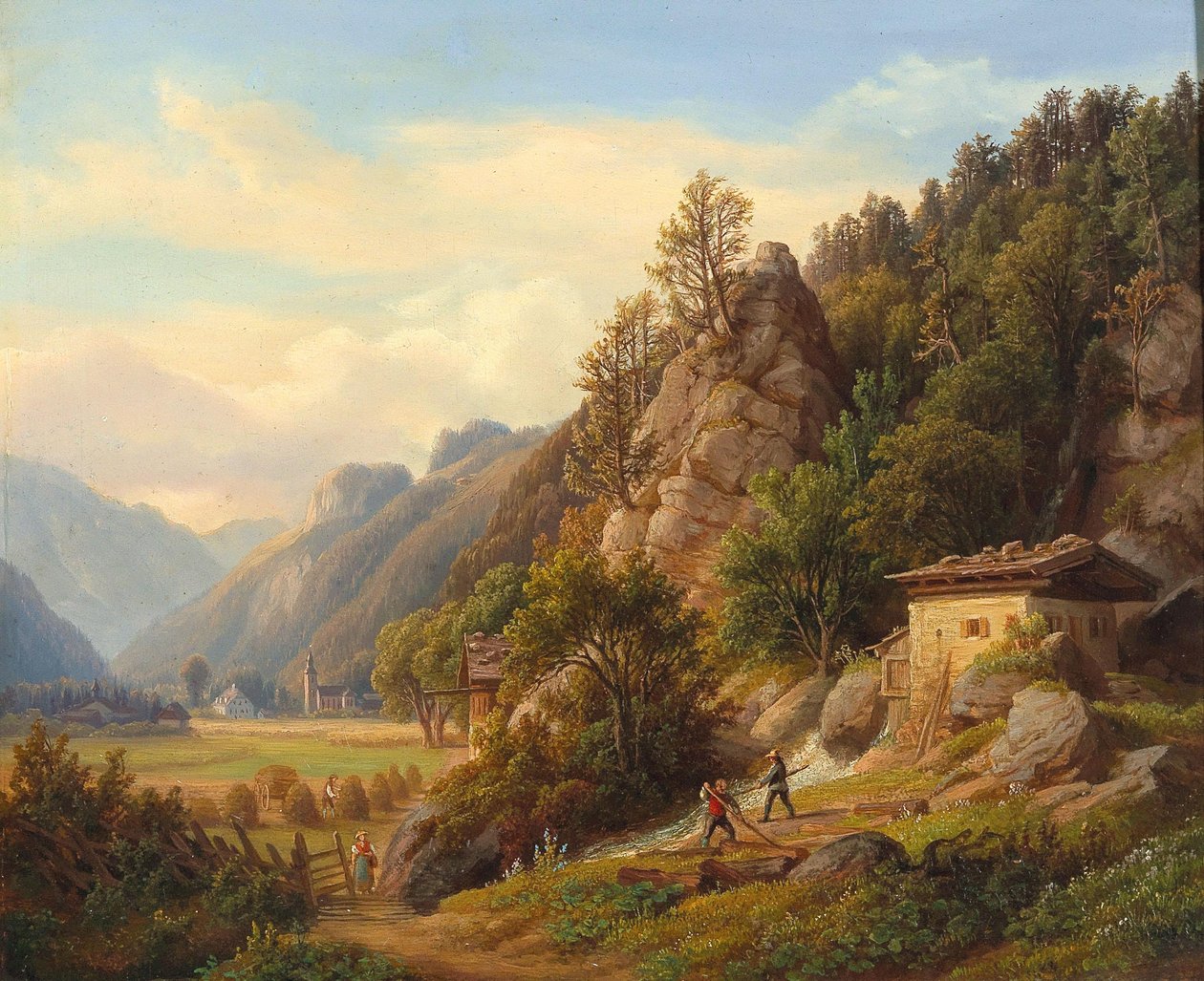Německy: Partie bey Frohnwies na cestě z Loferu do Salfeldenu v Pinzgau od Anton Schiffer