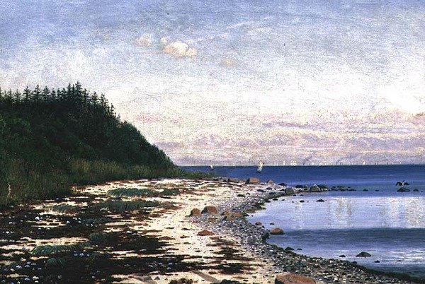 Plachetnice u pobřeží u Langelandu od Anton Thorenfeld