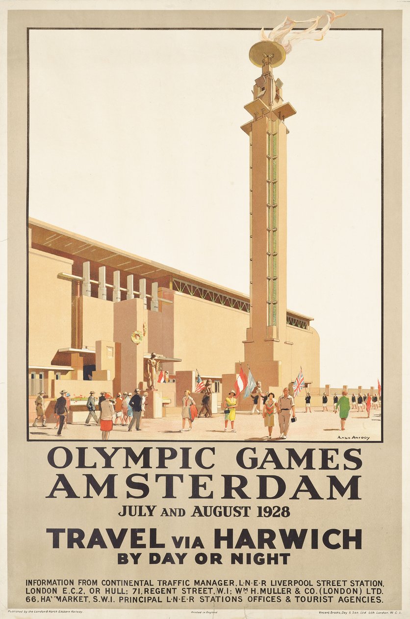 Plakát propagující olympijské hry 1928 v Amsterdamu od Anton Van Anrooy