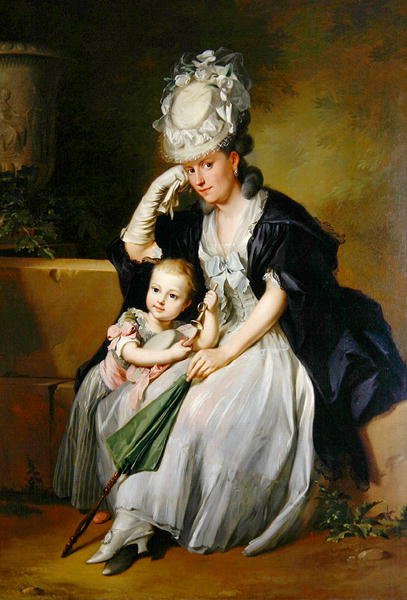Umělcova druhá manželka a syn od Anton Wilhelm Tischbein