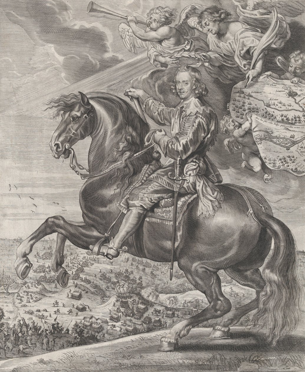Portrét kardinála-Infante Ferdinanda Rakouského, na koni, ca. 1630-54. od Anton van der Does