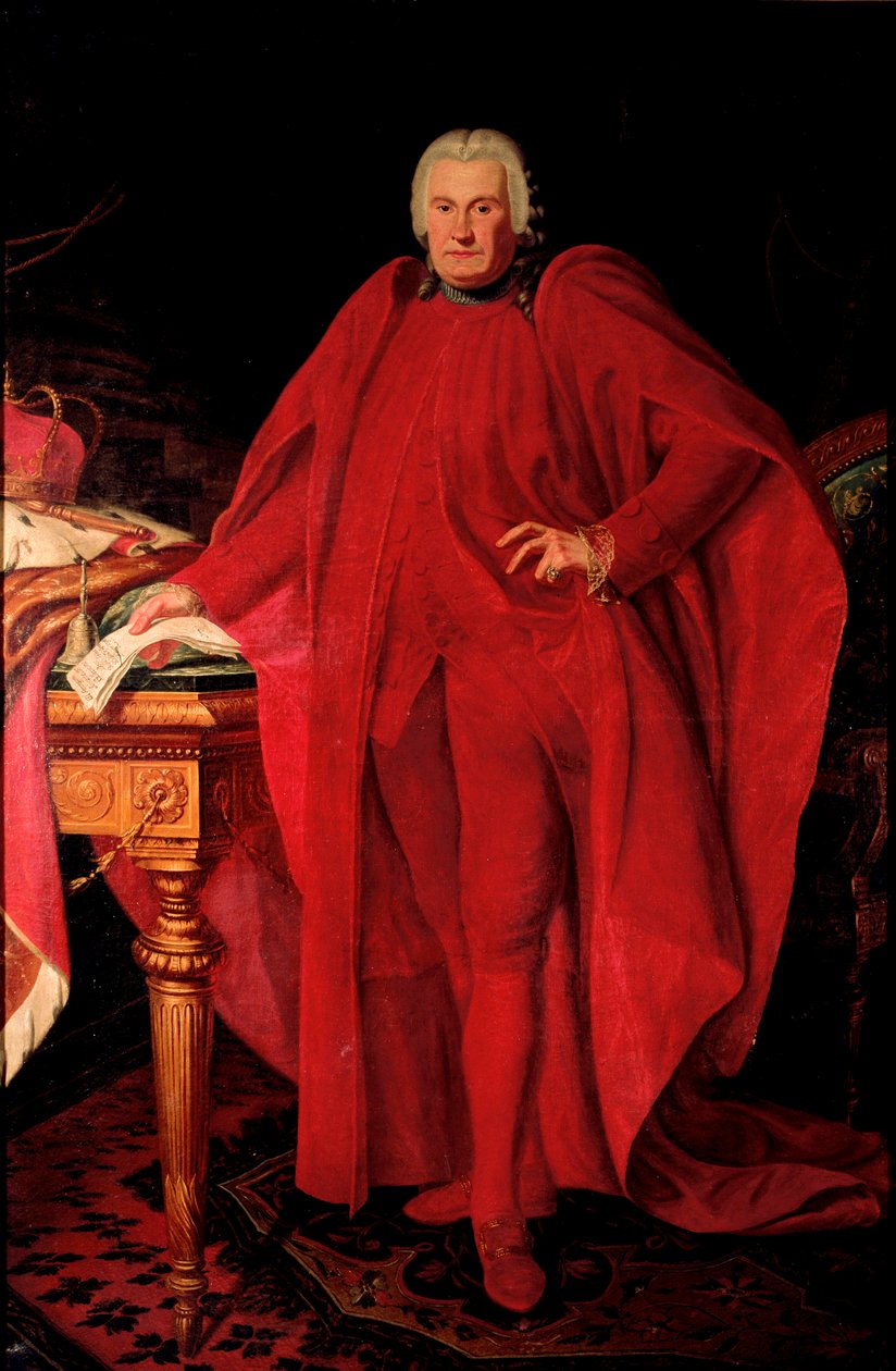 Portrét Alerame Maria Pallavicino (1730-1805) Doge republiky Genes v letech 1789 až 1791 Malba Antona von Marona (1733-1808) Ne. 223x148 cm Genes, sbírka principů Domenico Pallavicino od Anton von Maron